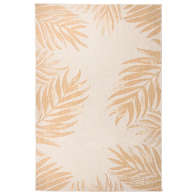 Tappeto da Esterni a Tessitura Piatta 160x230cm Motivo a Foglie