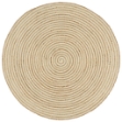 Tappeto Lavorato a Mano in Juta Design a Spirale Bianco 120 cm