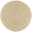 Tappeto Lavorato a Mano in Juta Design a Spirale Bianco 90 cm