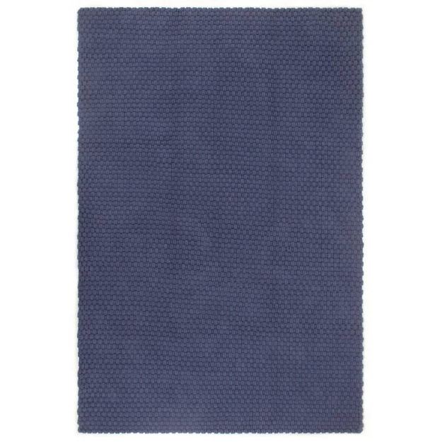 Tappeto Rettangolare Blu Marino 160x230 cm in Cotone