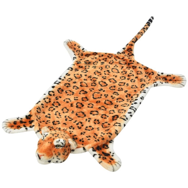 Tappeto di Peluche a Forma di Leopardo 139 cm Marrone