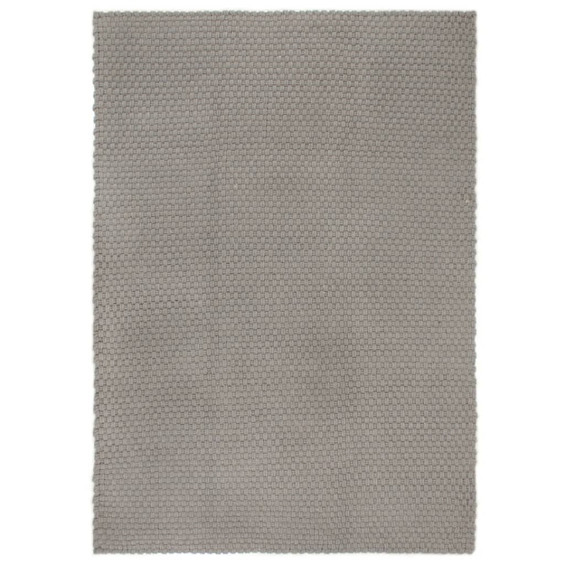 Tappeto Rettangolare Grigio 160x230 cm in Cotone