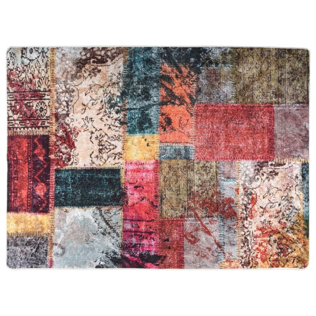 Tappeto Lavabile Patchwork 120x180 cm Multicolore Antiscivolo