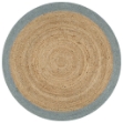 Tappeto Lavorato a Mano in Juta con Bordo Verde Oliva 120 cm