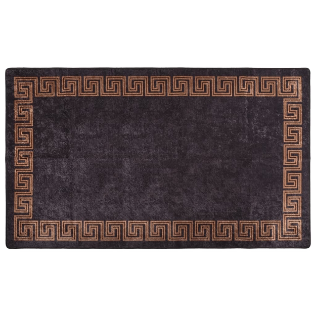 Tappeto Lavabile 190x300 cm Nero e Oro Antiscivolo