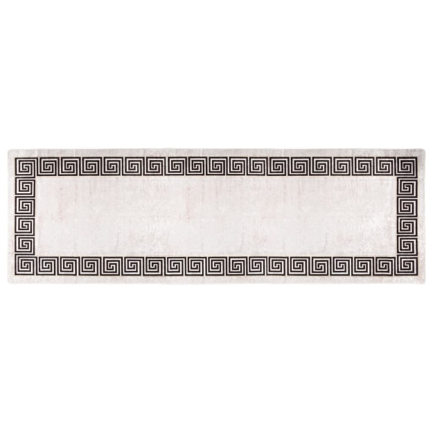 Tappeto Lavabile 80x300 cm Beige Chiaro Antiscivolo