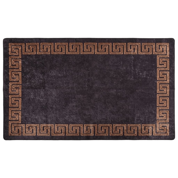 Tappeto Lavabile Nero e Oro 120x170 cm Antiscivolo