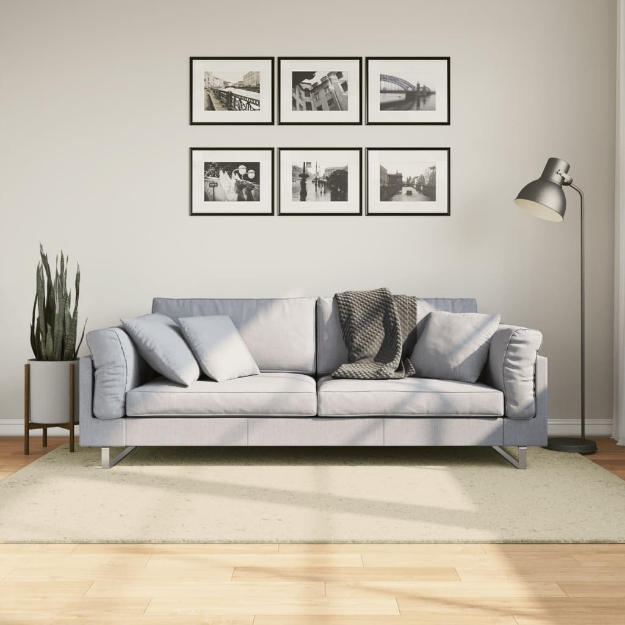 Tappeto a Pelo Corto HUARTE Morbido e Lavabile Crema 140x200 cm