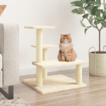 Albero per Gatti con Tiragraffi in Sisal Crema 61 cm