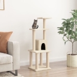 Albero per Gatti con Tiragraffi in Sisal Crema 105 cm