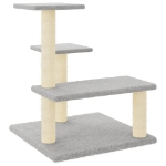 Albero per Gatti con Tiragraffi in Sisal Grigio Chiaro 61 cm