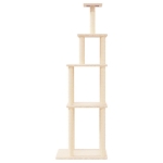 Albero per Gatti con Tiragraffi in Sisal Crema 183 cm