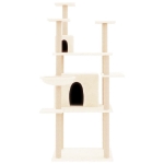 Albero per Gatti con Tiragraffi in Sisal Crema 166 cm