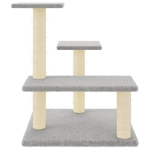 Albero per Gatti con Tiragraffi in Sisal Grigio Chiaro 61 cm