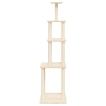 Albero per Gatti con Tiragraffi in Sisal Crema 183 cm