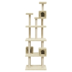 Albero per Gatti con Tiragraffi in Sisal Crema 188 cm
