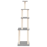 Albero per Gatti con Tiragraffi in Sisal Grigio Chiaro 183 cm