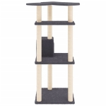 Albero per Gatti con Tiragraffi in Sisal Grigio Scuro 123 cm