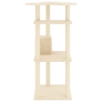 Albero per Gatti con Tiragraffi in Sisal Crema 123 cm