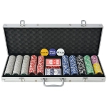 Set da Poker con 500 Chips Laser in Alluminio