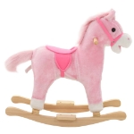 Cavallo a Dondolo in Peluche 65x32x58 cm Rosa