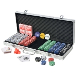 Set da Poker con 500 Chips Alluminio