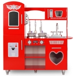 Cucina Giocattolo per Bambini in MDF 84x31x89 cm Rossa