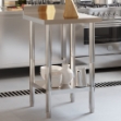 Tavolo Lavoro da Cucina con Paraschizzi 55x55x93cm Acciaio Inox