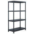 Scaffale Nero 200 kg 80x40x138 cm in Plastica