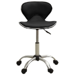 323674 Salon Spa Stool Black Faux Leather