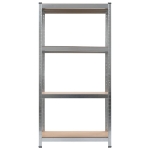 Scaffale Argento 80x40x160 cm Acciaio e MDF