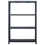 Scaffali 2 pz Nero 220 kg 90x40x138 cm in Plastica