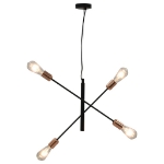 Lampada da Soffitto con Lampadine 2 W Nero e Rame E27