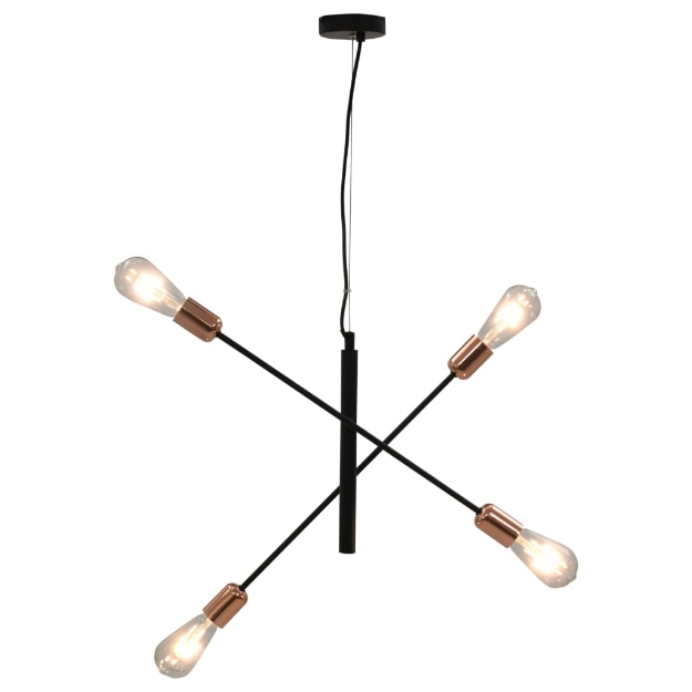 Lampada da Soffitto con Lampadine 2 W Nero e Rame E27