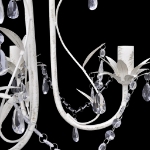 Lampadari con Pendenti in Cristallo 2 pz Bianco Elegante