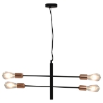 Lampada da Soffitto con Lampadine 2 W Nero e Rame E27