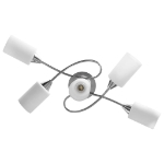 Lampadario Paralumi in Ceramica 5 Lampadine E14 Bianco a Cono