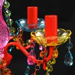 Lampadario in Cristallo 5 Lampadine Multicolore