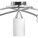 Lampadario Paralumi in Ceramica 5 Lampadine E14 Bianco a Cono