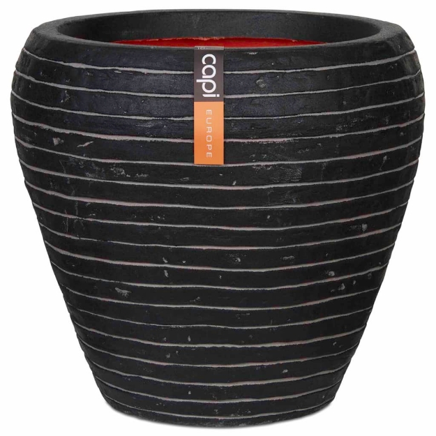 Capi Vaso a Cono Nature Row 42x38 cm Antracite PKRWZ362