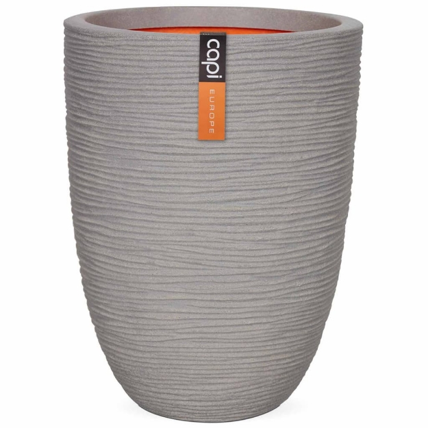 Capi Vaso Nature Rib Elegante Basso 36x47 cm Grigio PKGRR782