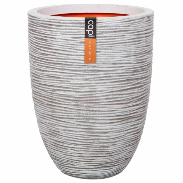 Capi Vaso Nature Rib Elegante Basso 46x58 cm Avorio PKOFI783