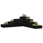 Fioriera Giardino 4 Ripiani Nera 106x104,5x36cm Massello Pino