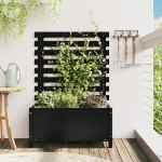 Fioriera Giardino con Rastrelliera Nera 79x39,5x114cm Pino