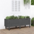 Fioriera Rialzata da Giardino Grigia 160x50x57 cm Massello Pino