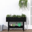 Fioriera Rialzata da Giardino Nera 101x30x69 cm Massello Pino