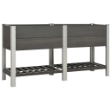 Fioriera Rialzata Giardino con Ripiano 175x50x90 cm WPC Grigio