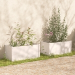 Fioriere da Giardino 2 pz Bianche 100x50x50 cm Massello di Pino