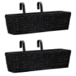 Fioriere da Giardino 2 pz in Giacinto Intrecciato Nero