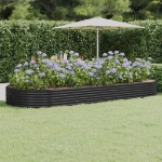 Letto da Giardino in Acciaio a Polvere 373x140x36 cm Antracite